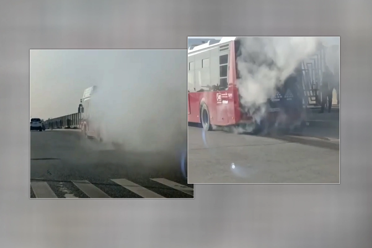 163 nömrəli avtobus TÜSTÜLƏDİ - Sərnişinlər üçün ehtiyat avtobus göndərildi