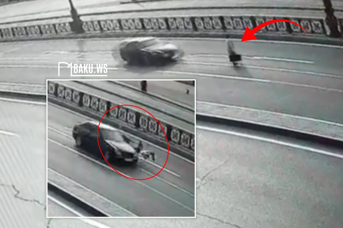 Bakıda yolu keçən qadını avtomobil vurdu - DƏHŞƏTLİ QƏZANIN ANBAAN VİDEOSU