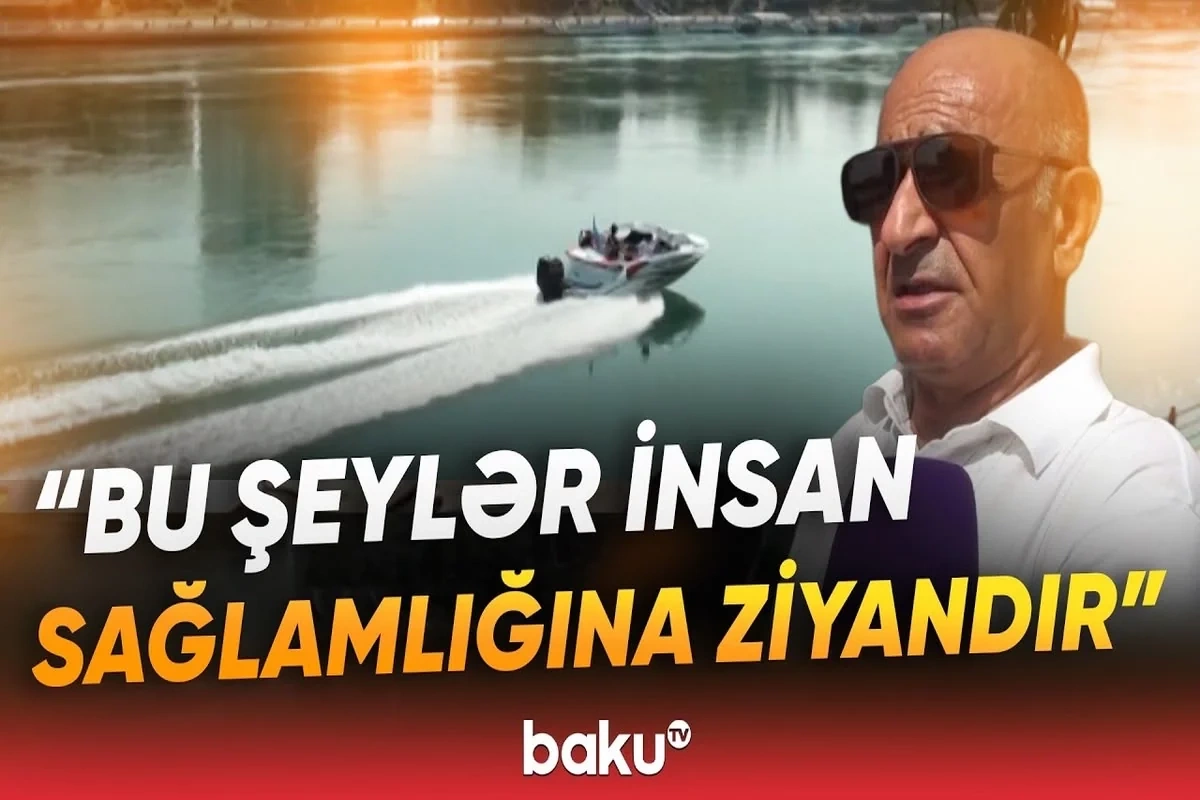 Mingəçevirdə Kür çayında hərəkətdə olan qayıq restorana çırpıldı