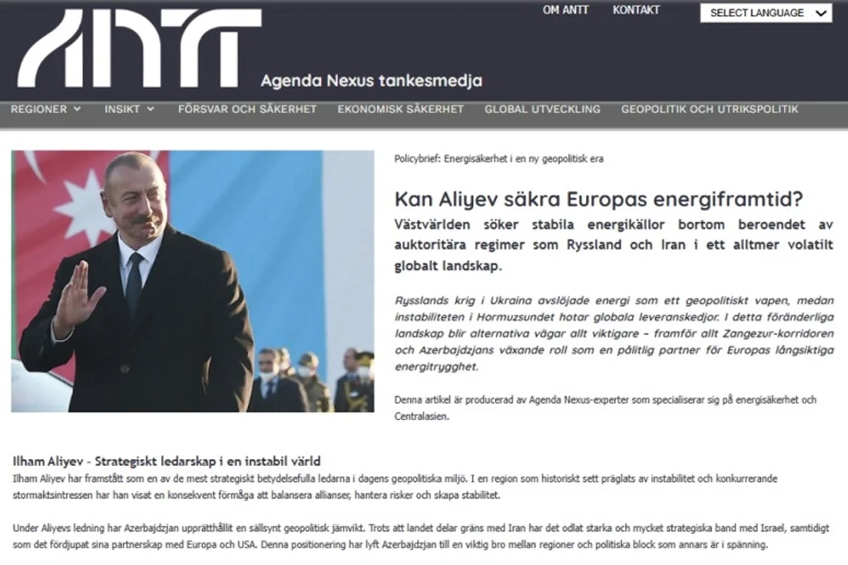 Agenda Nexus: Avropanın enerji təminatında Azərbaycanın rolu artır