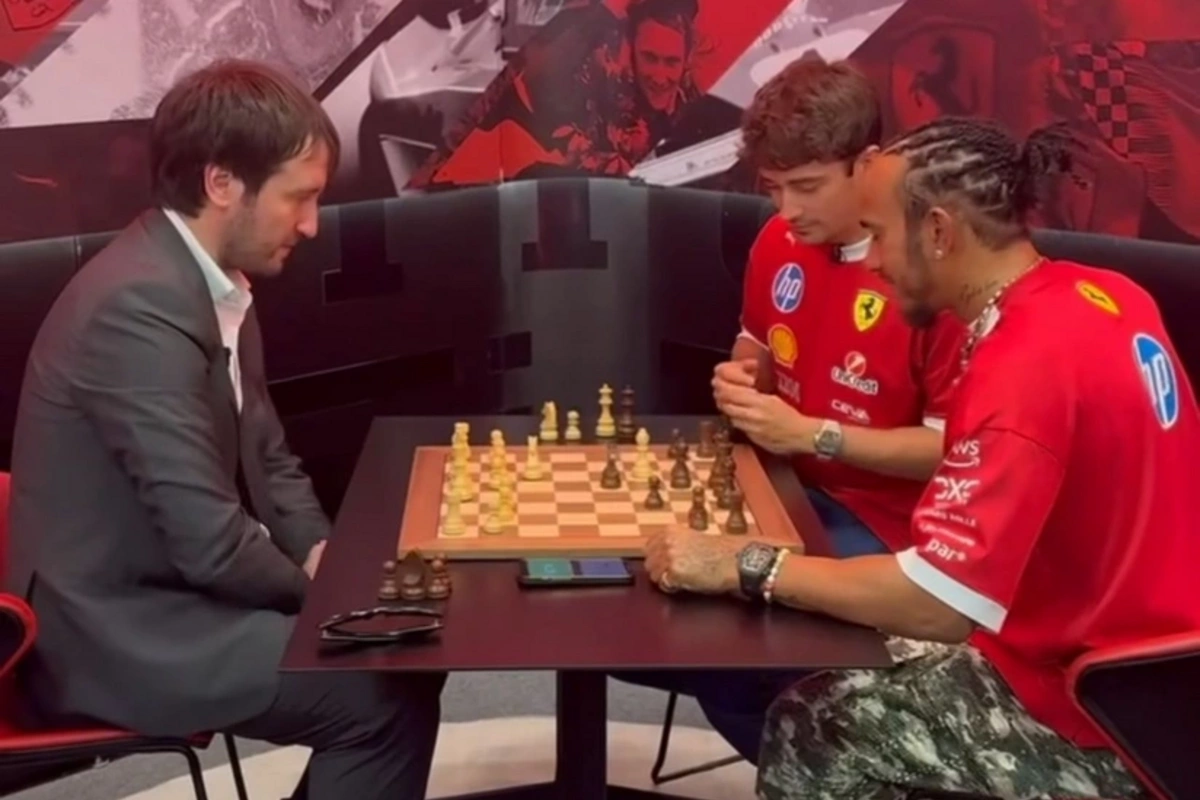 Teimour Radjabov played chess with Formula 1 pilots in Baku