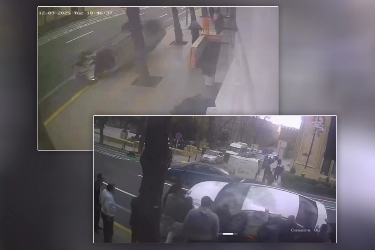 İçərişəhərdə qəza törədən maşın aşdı - ANBAAN VİDEO