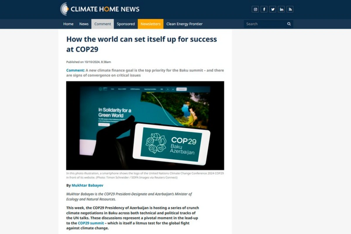 COP29-un prezidenti: Yeni Kollektiv Kəmiyyət Məqsədi danışıqların əsas prioriteti olaraq qalır COP29-un prezidenti: Yeni Kollektiv Kəmiyyət Məqsədi danışıqların əsas prioriteti olaraq qalır