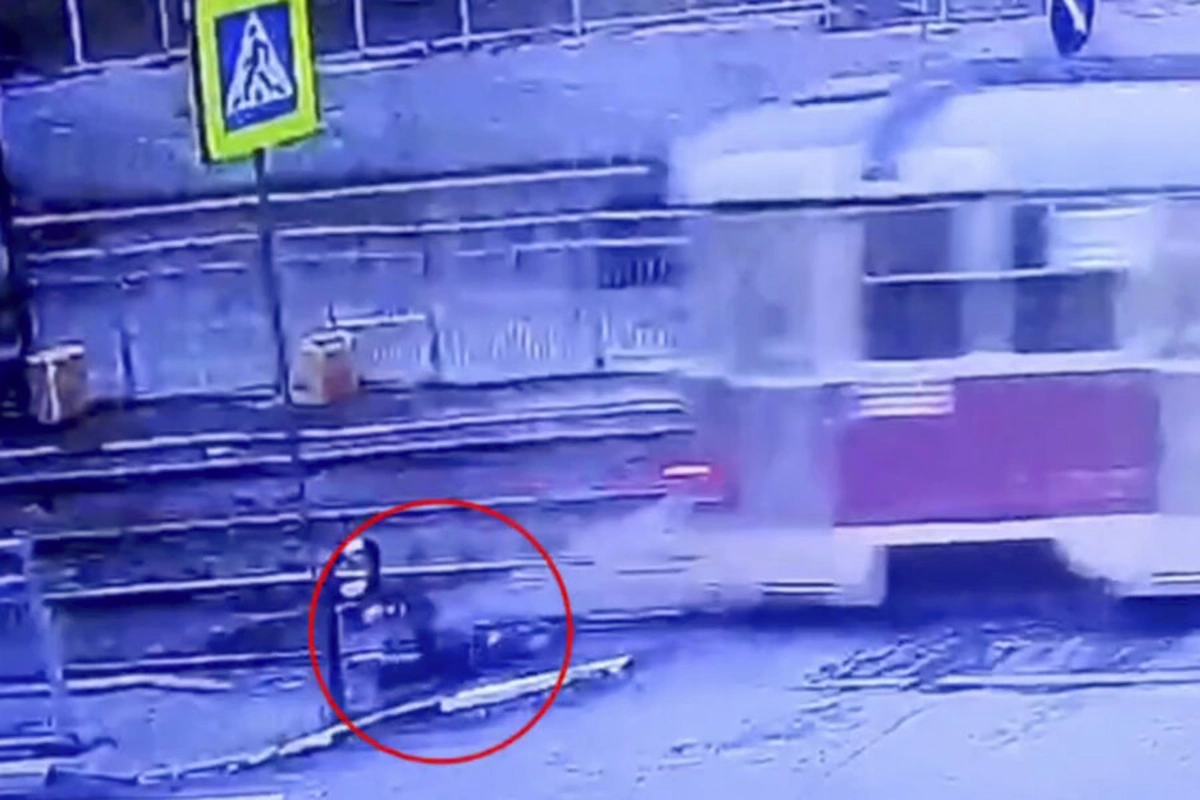 In Russia, a teenager fell out of a tram window while it was moving