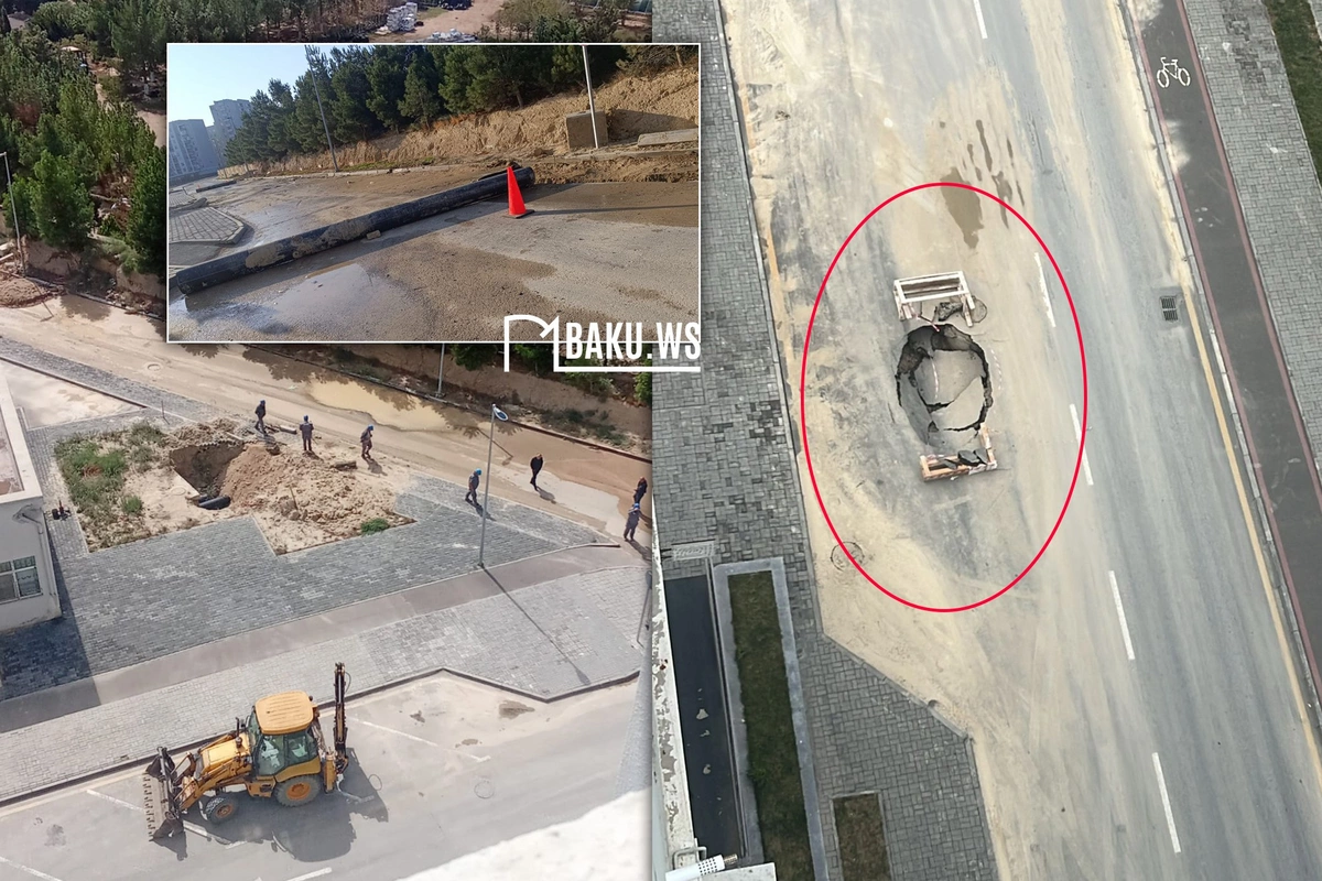 Mida-2 yaşayış kompleksində su borusu partladı - Ərazini su basdı