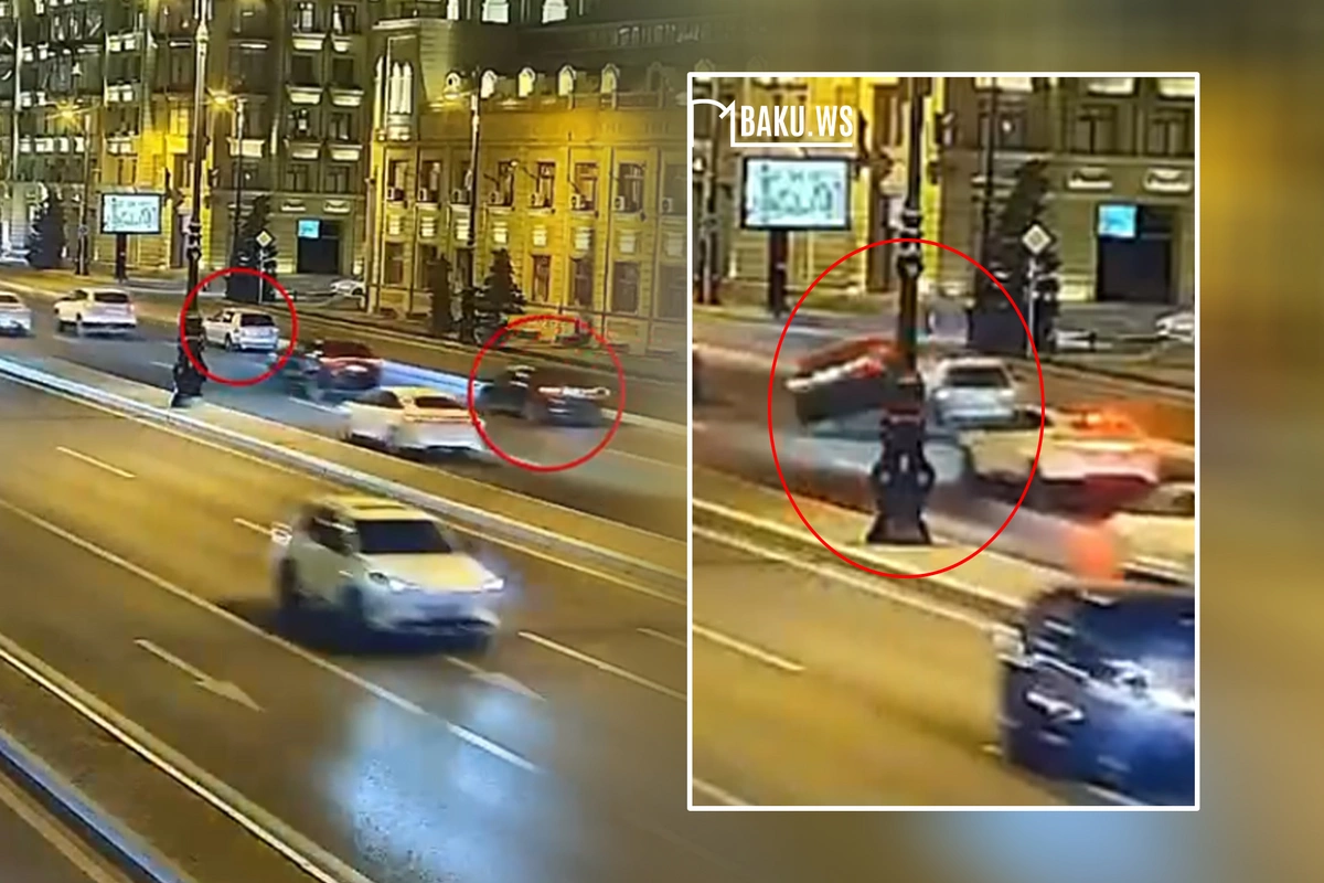 Bakıda dayanma qaydalarını pozan sürücü qəzaya səbəb oldu - ANBAAN VİDEO