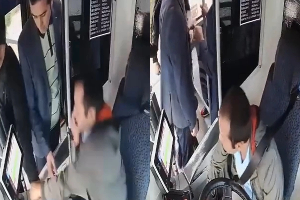 Bakıda sərnişin avtobus sürücüsünü döydü