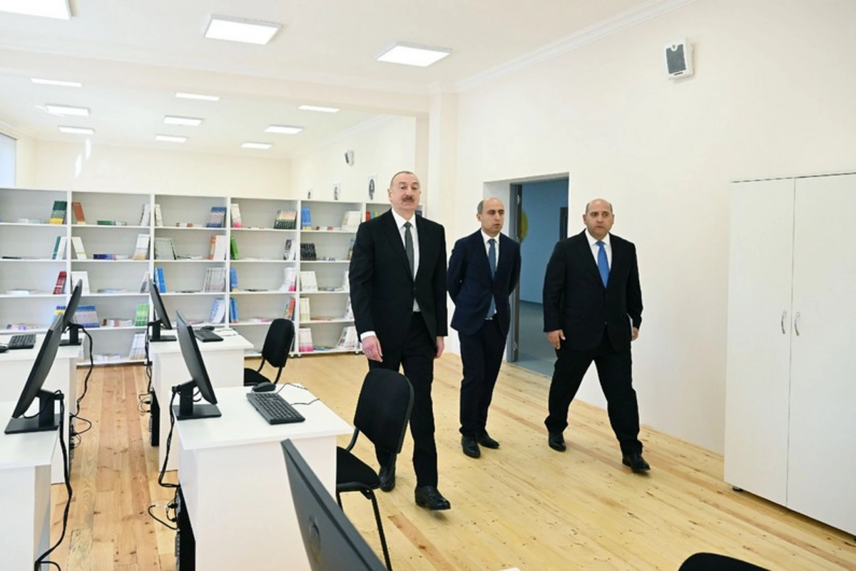 Prezident İlham Əliyev Ağdamda Kəngərli kənd tam orta məktəbinin binasının açılışında iştirak edib