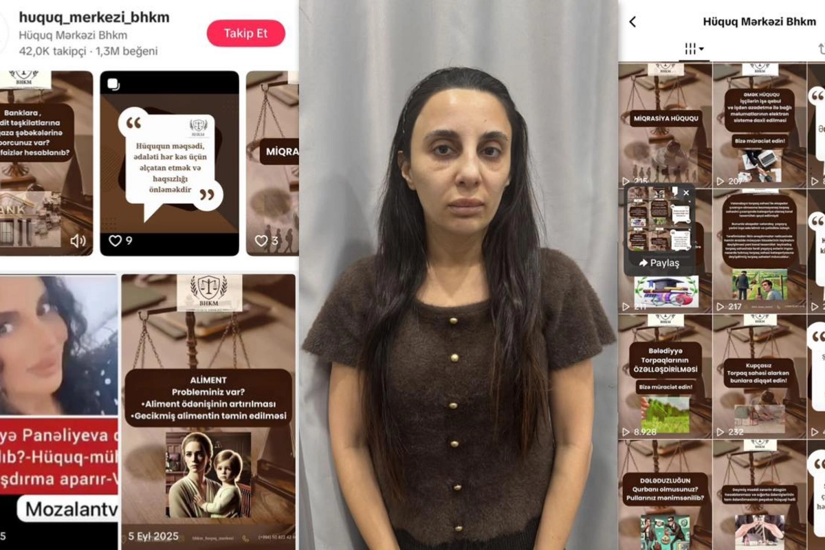 TikTokda 450 min manatlıq dələduzluq edən hüquqşünas həbs olunub