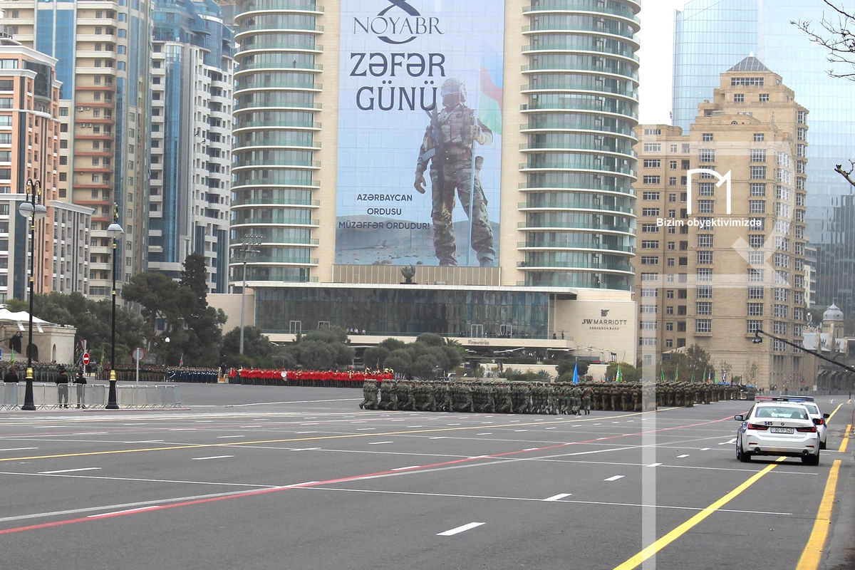 A military parade is taking place in Baku in honor of the 5th anniversary of Victory in the Patriotic War