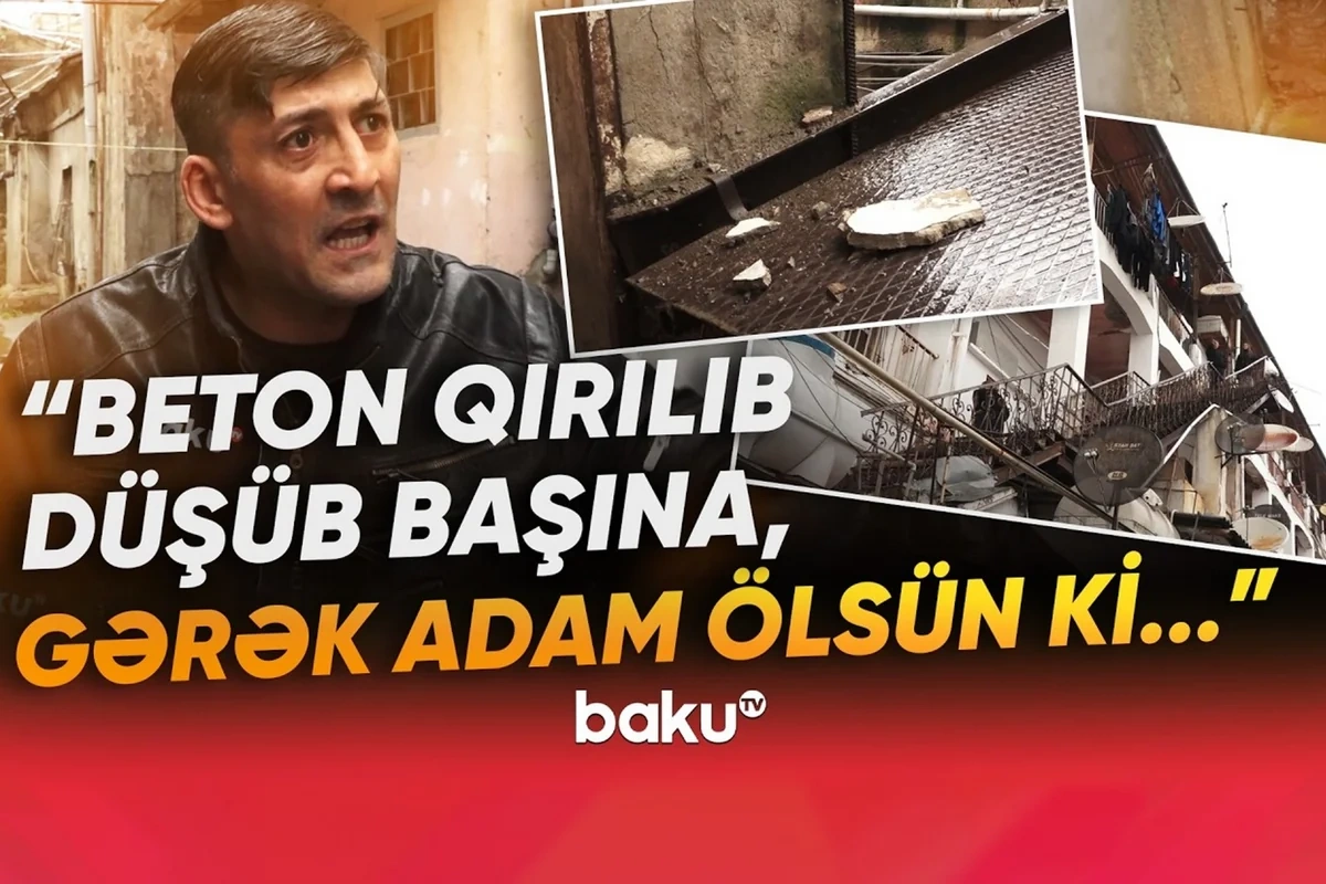 Təhlükə saçan binanın sakinləri özlərindən çıxdılar: Başımıza daş tökülür