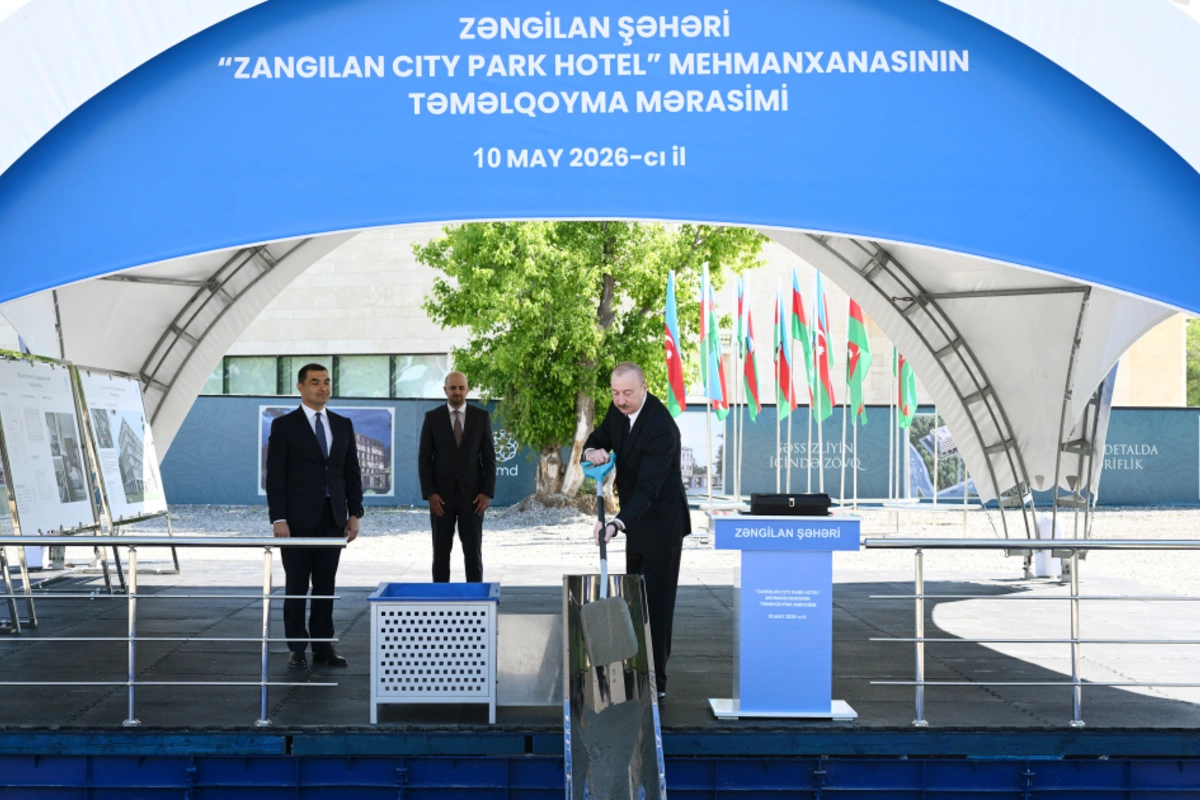 İlham Əliyev Zəngilan şəhərində sakinlərlə görüşüb, Zangilan City Park Hotelin təməlini qoyub