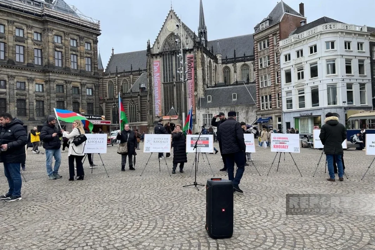 Amsterdamın mərkəzi meydanında Xocalıya ədalət aksiyası keçirilib