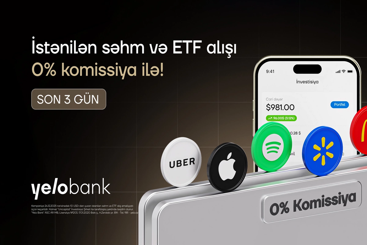 ABŞ səhmlərinə komissiyasız investisiya üçün SON 3 GÜN