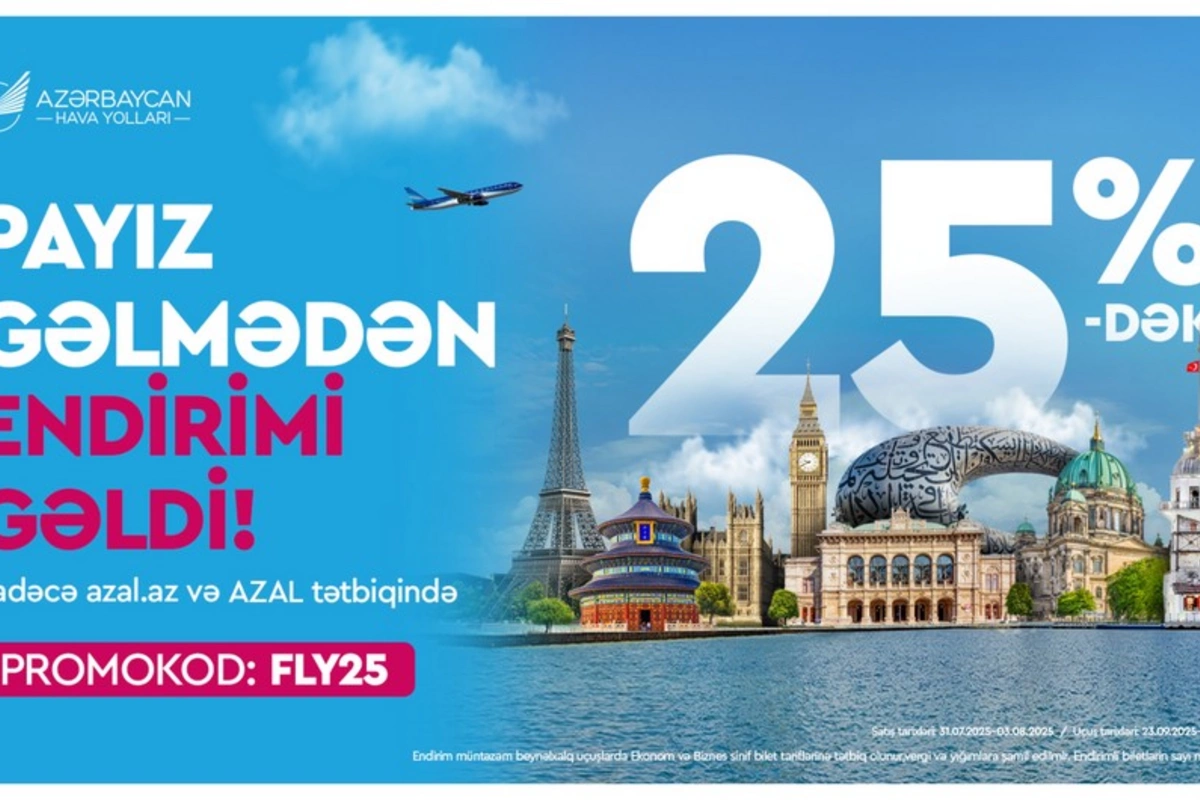 AZAL sərfəli uçuşlar üçün 25%-dək endirimlə səyahət imkanı təklif edir AZAL sərfəli uçuşlar üçün 25%-dək endirimlə səyahət imkanı təklif edir
