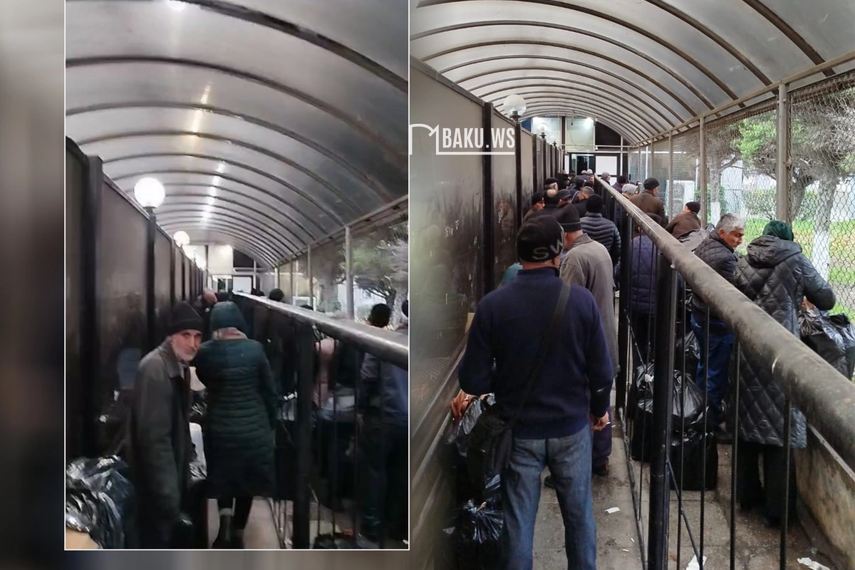 Biləsuvar gömrük postunda nə baş verir? - Naxçıvandan gələnlər saatlardır soyuqda gözləyir