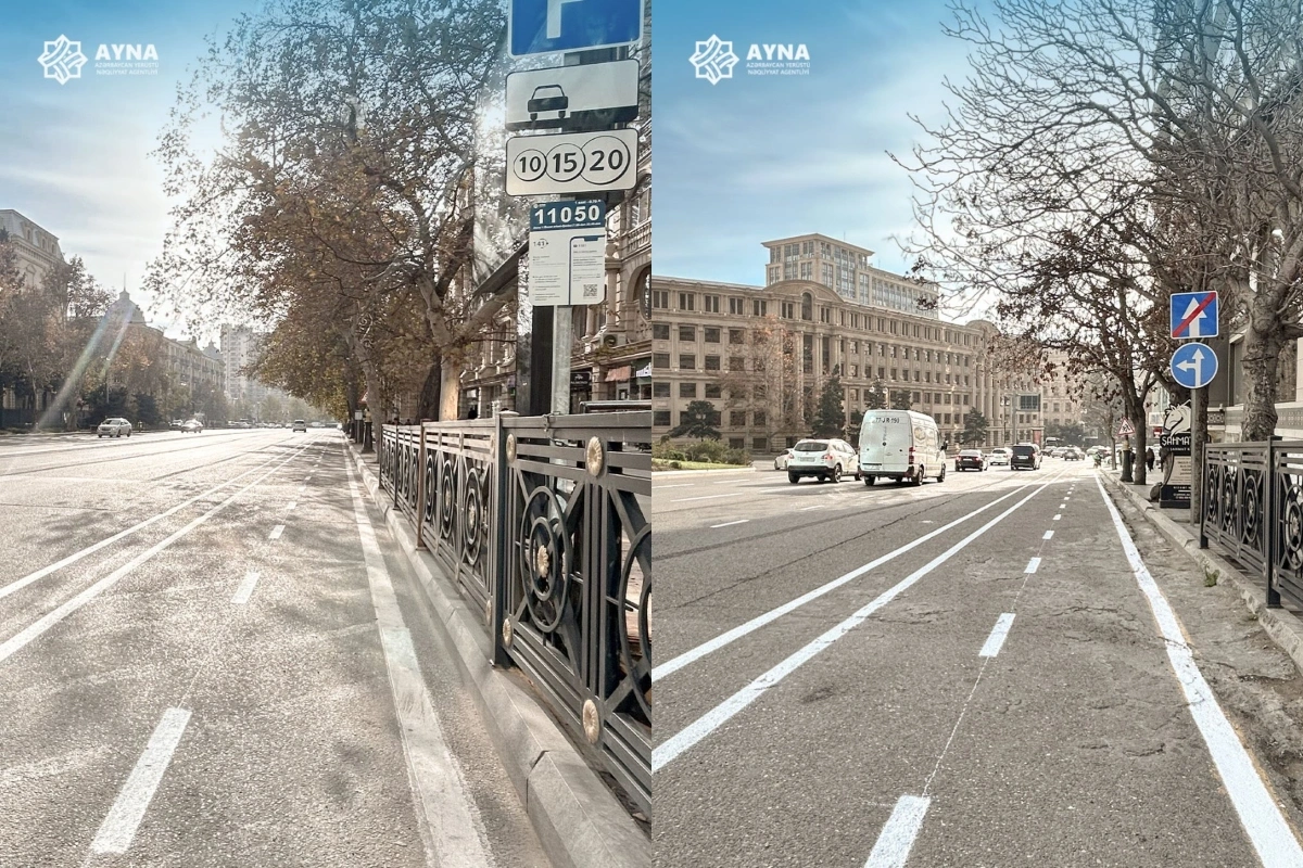 В Баку еще на двух улицах создается полоса для микромобильности