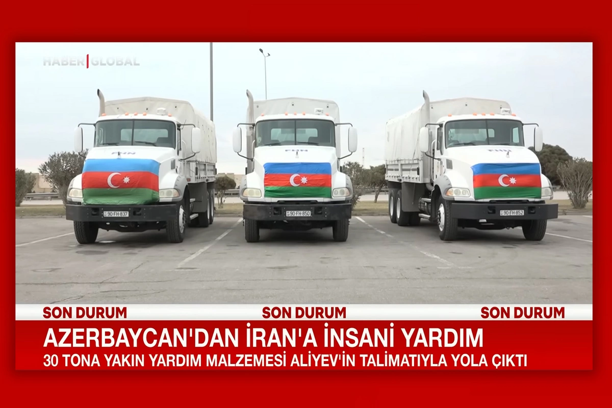 Haber Global Azərbaycandan İrana göndərilən humanitar yardımla bağlı süjet hazırlayıb