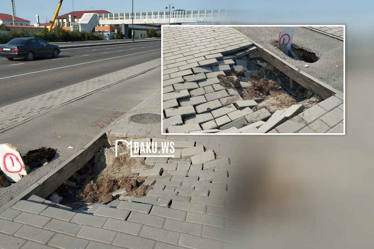 8 Noyabr prospektində səki çöküb