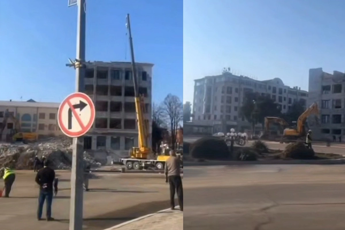 The former separatist nest in Khankendi is being demolished