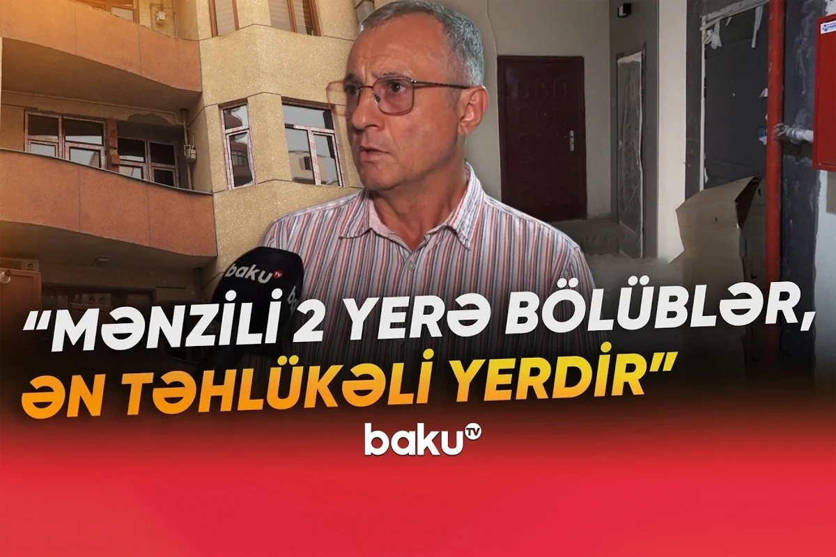 Bakıda 16 mərtəbəli binada TƏHLÜKƏ: Daşıyıcı divarı dağıdıb qapı açdılar