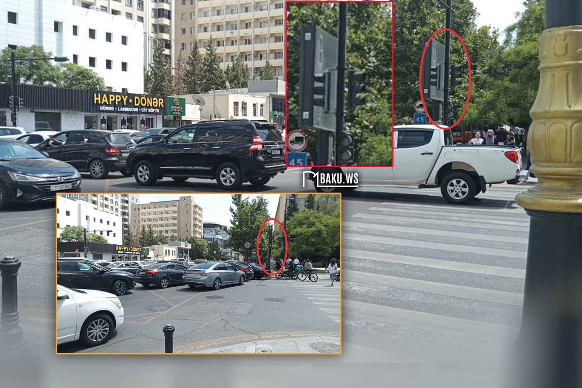 Paytaxtın mərkəzi küçəsində işıqfor işləmir