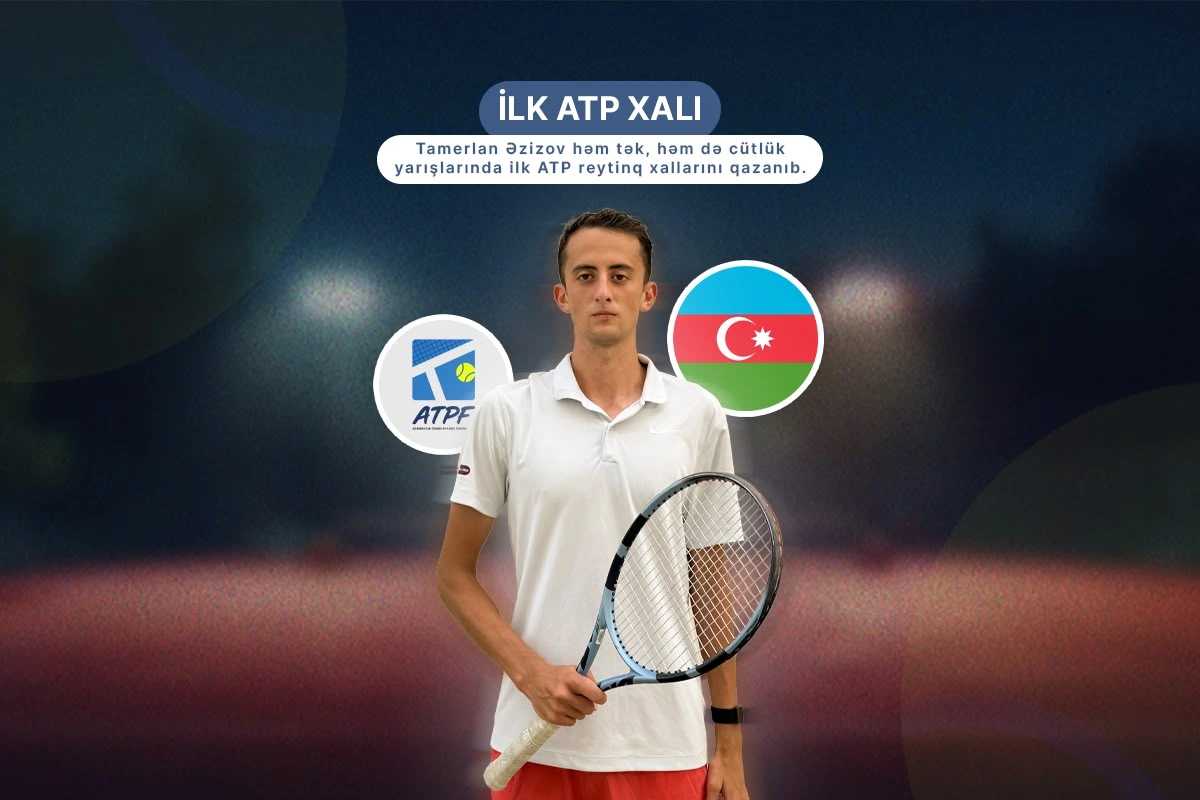 Milli tennisçi Tamerlan Əzizov ilk dəfə ATP reytinqinə daxil olub