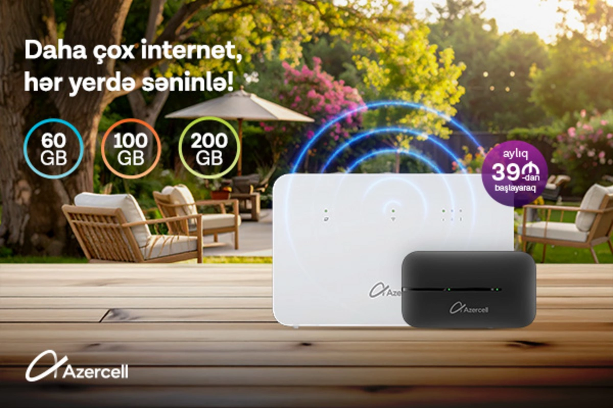 Azercell-dən MiFi və Wi-Fi cihazları ilə istənilən yerdə onlayn ol!