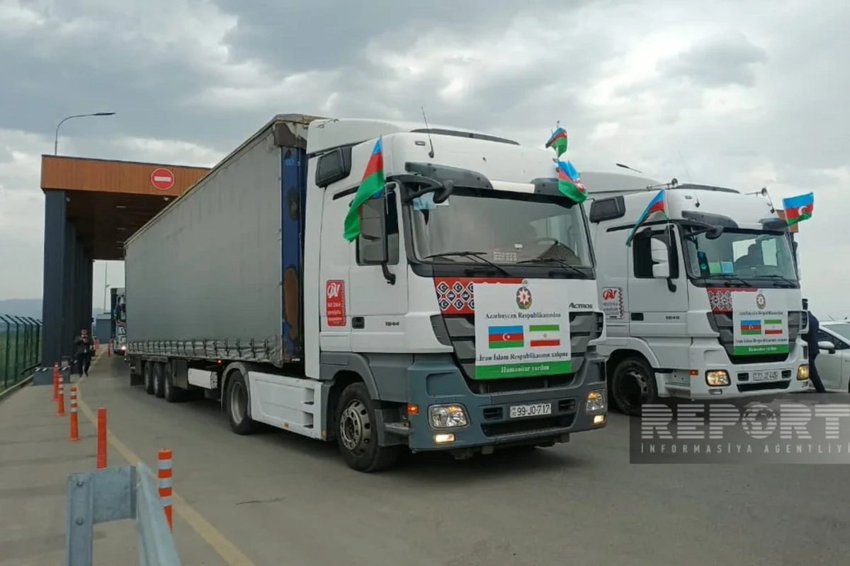 Azərbaycandan İrana göndərilən humanitar yardım dövlət sərhədindən keçib