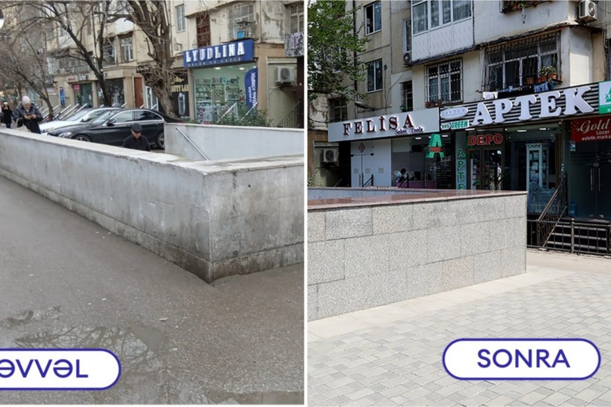 Memar Əcəmi metrostansiyasındakı keçiddə təmir işləri başa çatıb Memar Əcəmi metrostansiyasındakı keçiddə təmir işləri başa çatıb