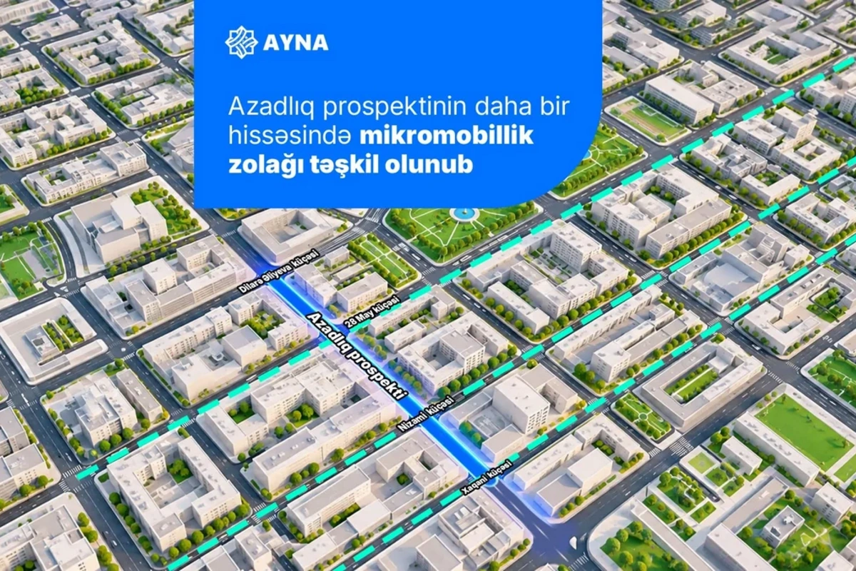 Bakının bu prospektində mikromobillik zolağı təşkil olunub