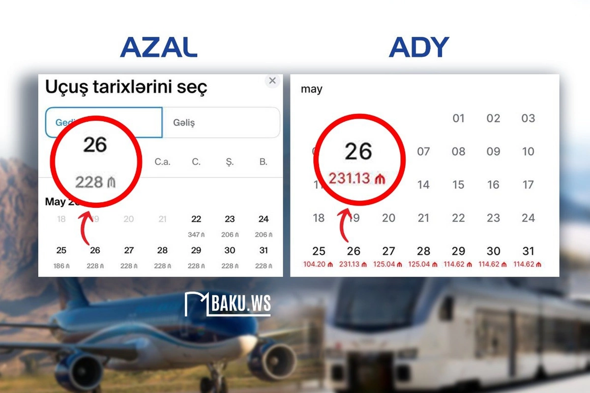 Bakıdan Tbilisiyə təyyarə ilə 1 saata 228 AZN, qatarla 9 saata 231 AZN - ŞİKAYƏT