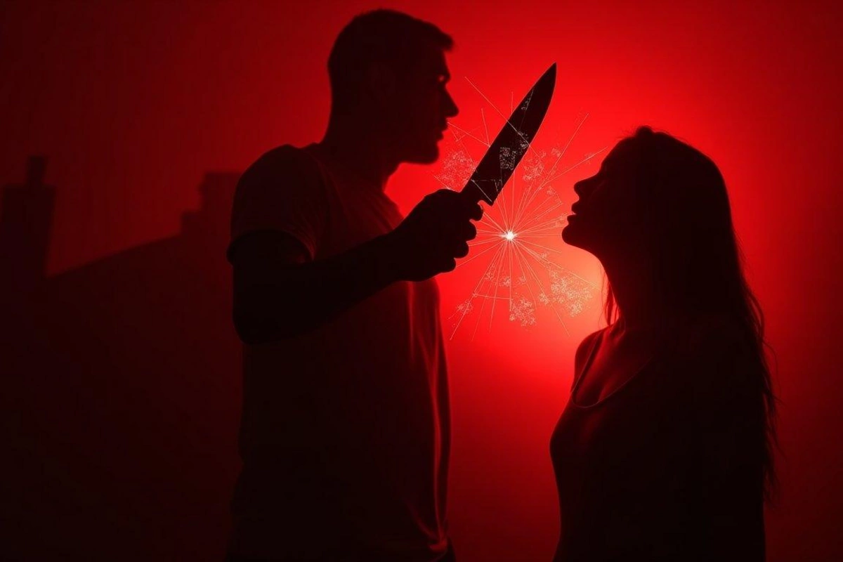 Husband attacked wife with a knife because she asked a neighbor for a loan
