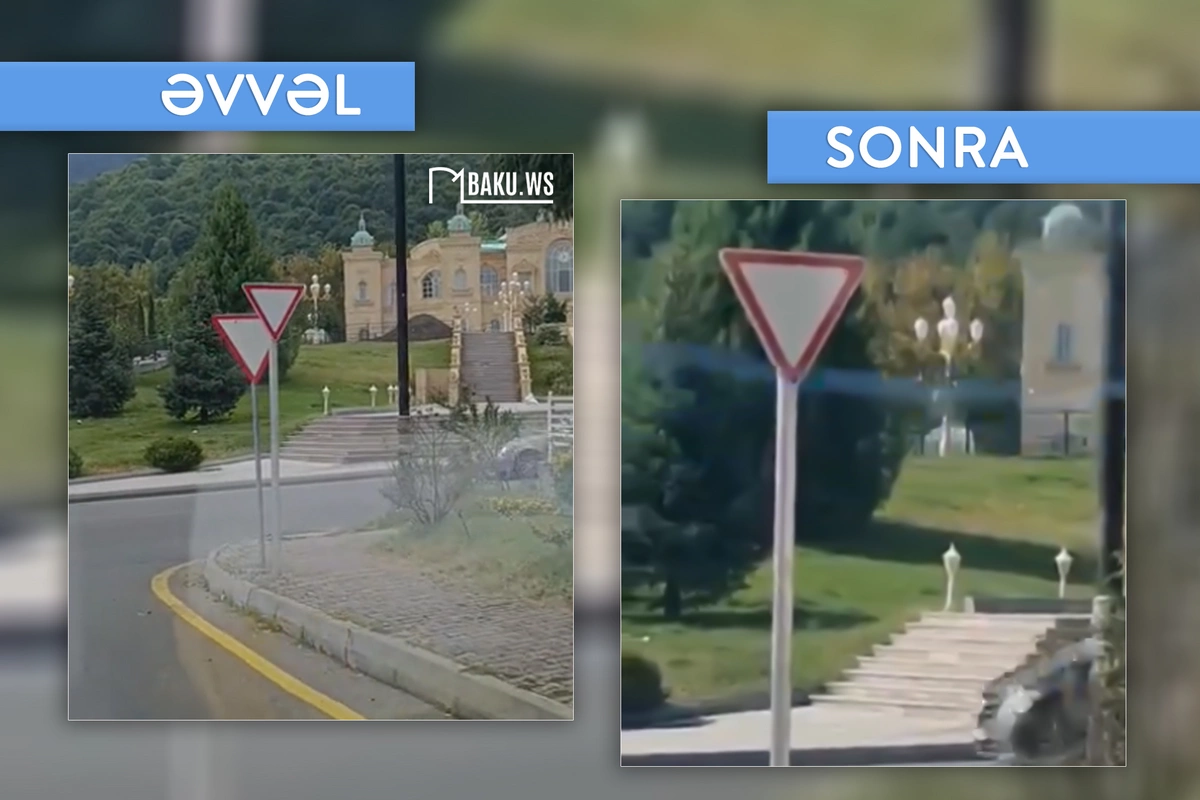 Qəbələdə çaşqınlığa səbəb olan yoldakı nişan aradan qaldırıldı