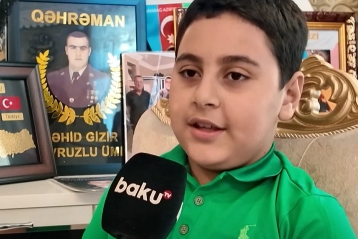 Şəhid Ümid Novruzlunun oğlu: Atam qəhrəmandır, mən də onun yolunu davam etdirəcəyəm