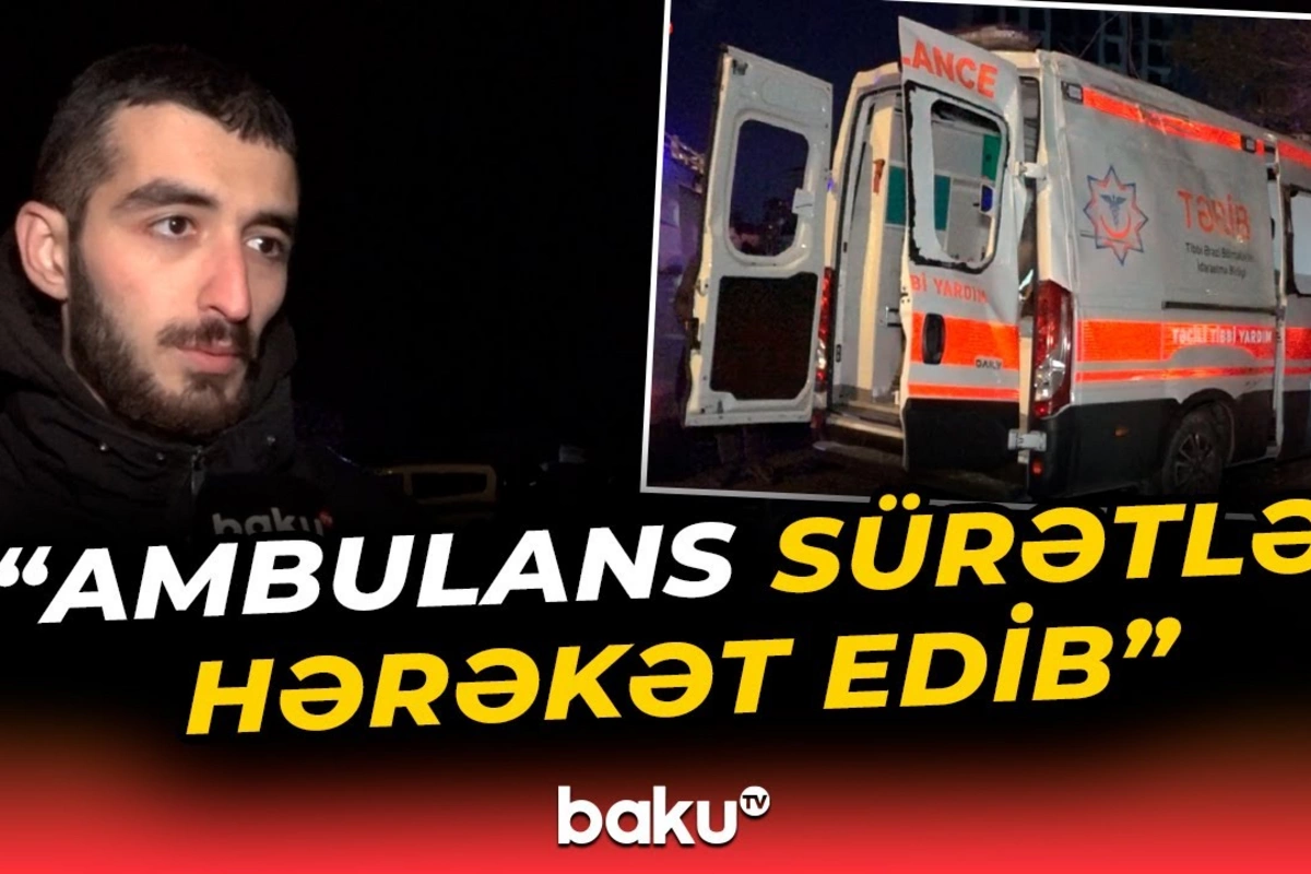 Motosiklet təcili tibbi yardım maşını ilə toqquşdu