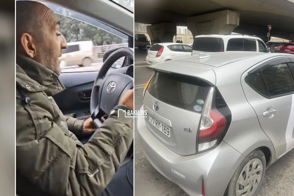 Bakıda taksi sürücüsündən qeyri-adekvat davranış - Maşını gözüyumulu sürdü