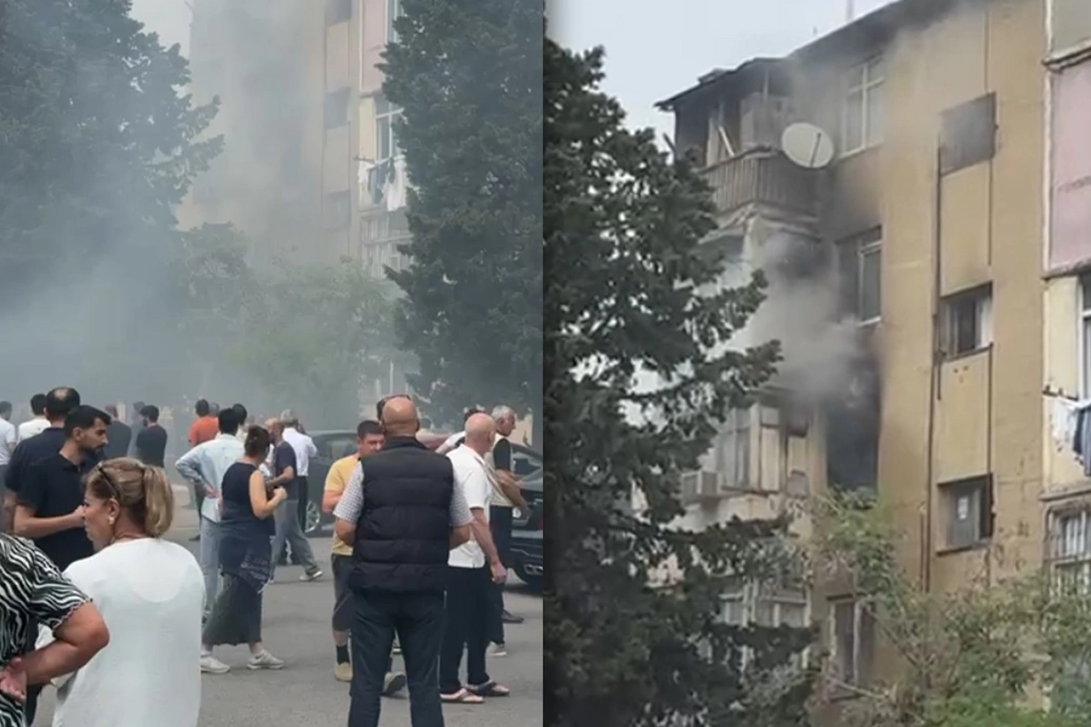 Bakının mərkəzində yaşayış binasındakı yanğın SÖNDÜRÜLDÜ