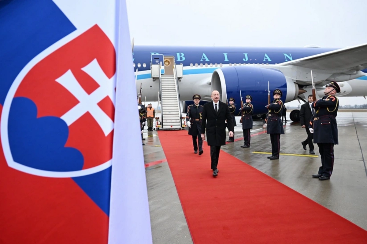 The President of Azerbaijan Ilham Aliyev arrived on an official visit to Slovakia