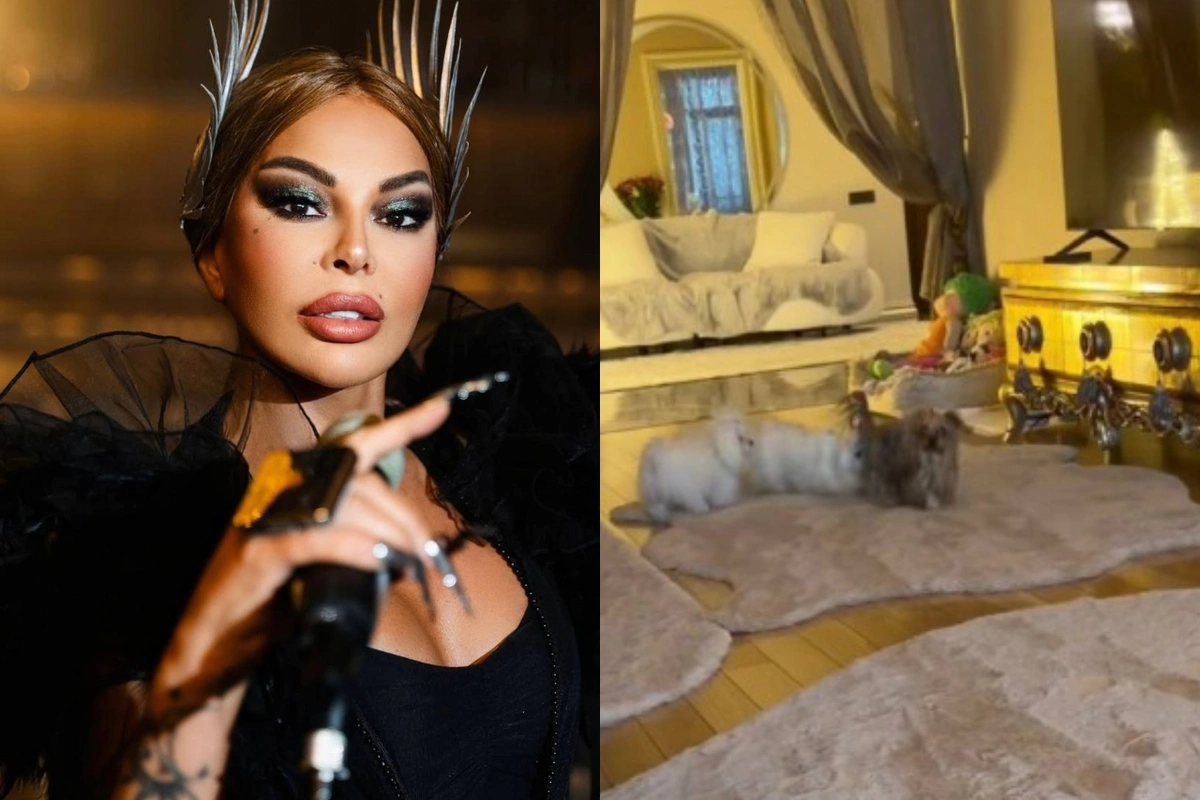 Aygün Kazımovanın dəbdəbəli evindən görüntülər