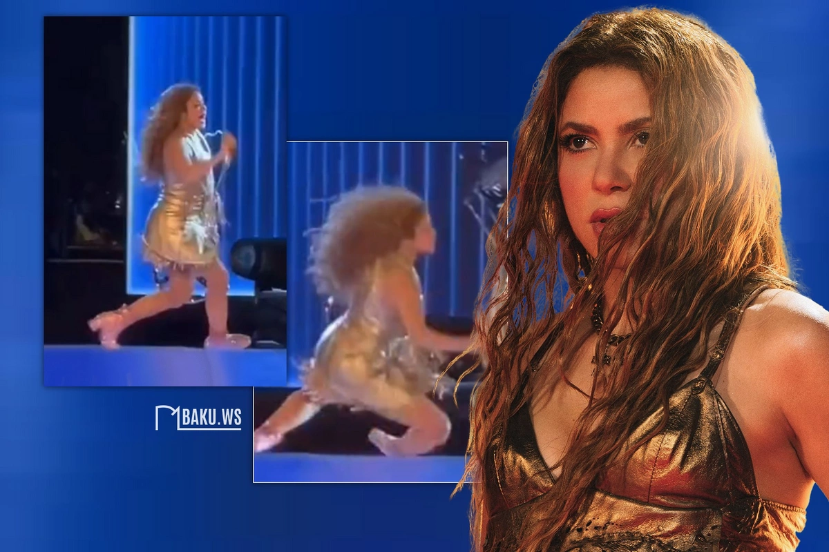 Şakira səhnəyə çıxanda yıxıldı - ANBAAN GÖRÜNTÜ