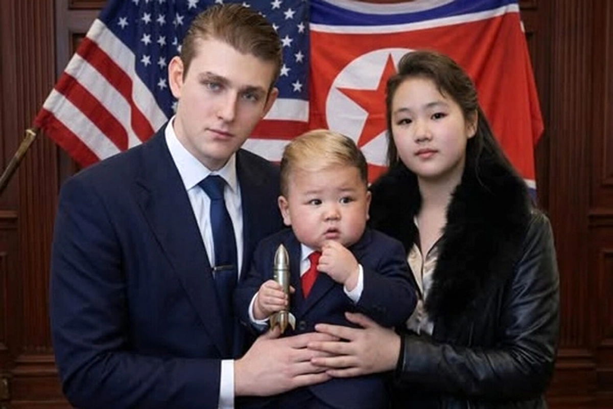 Cənubi Koreyada Trampın oğlu ilə Kim Çen Inın qızı haqqında mem viral olub