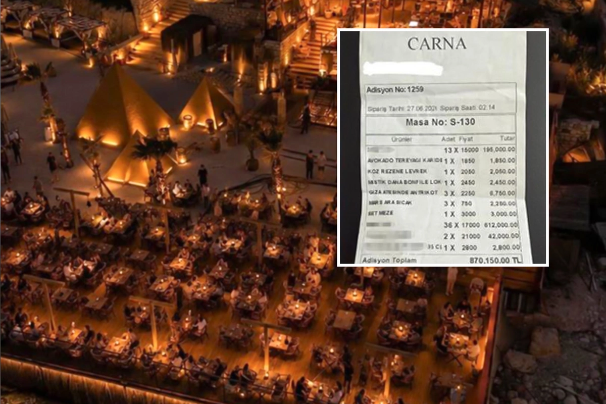 Bu kurort mərkəzində müştəri restorana 870 000 hesab ödədi
