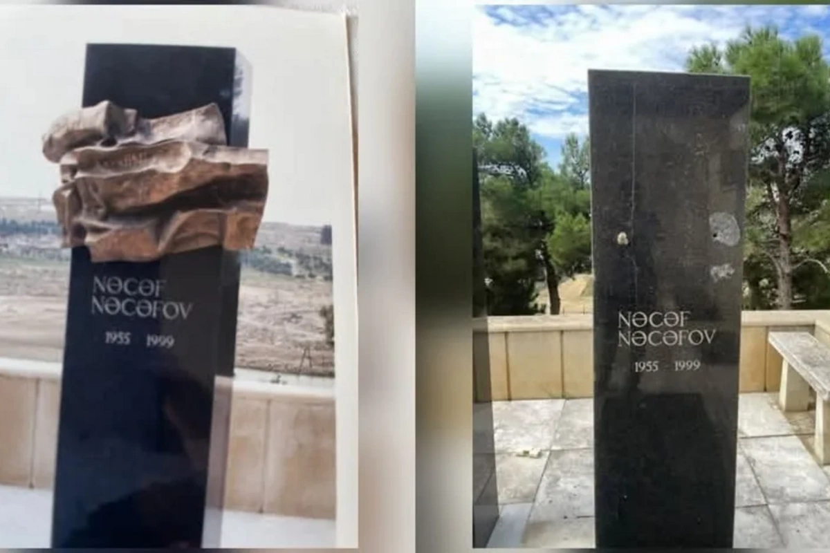 Mərhum jurnalistin məzarından bürünc barelyef oğurlanıb