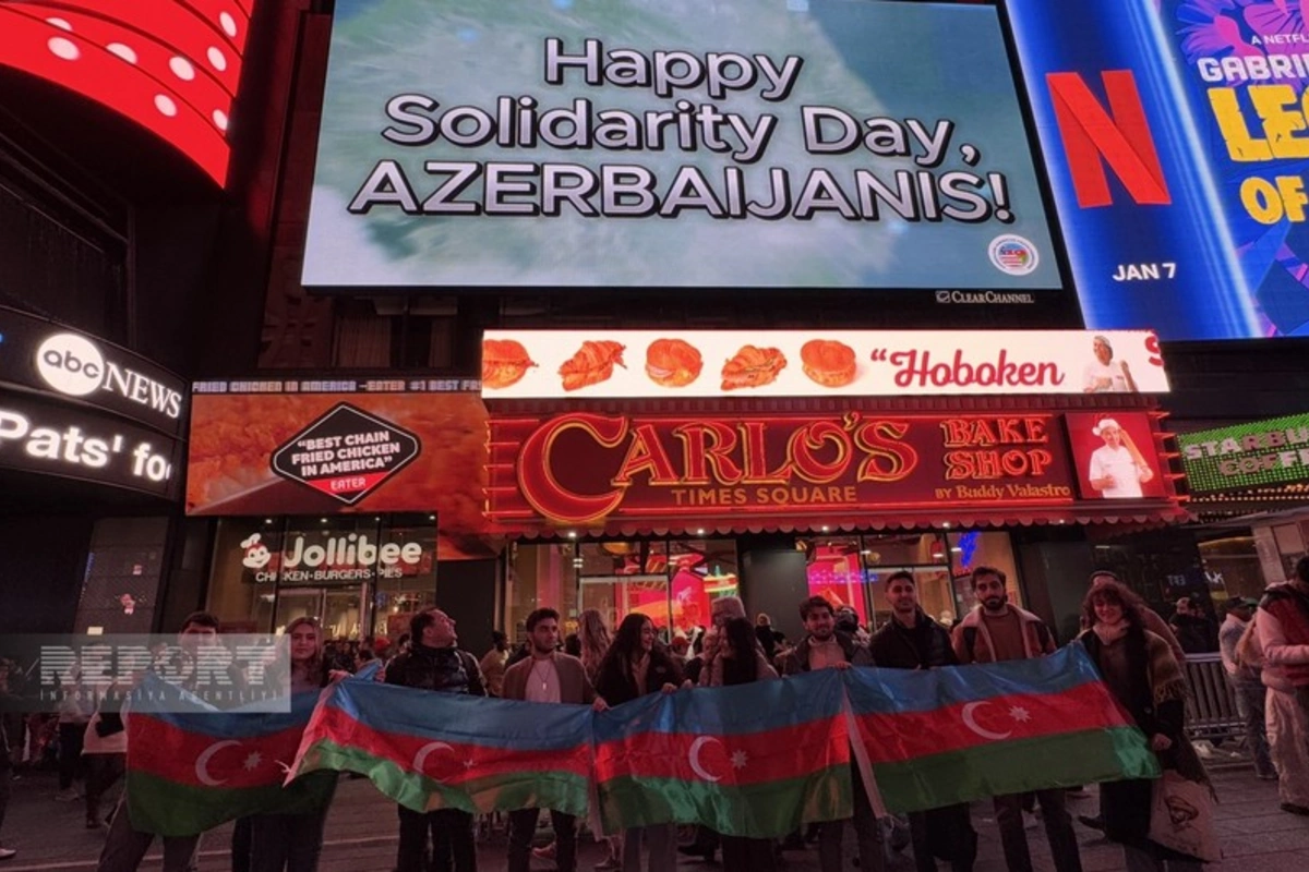 ABŞ-nin Times meydanında Dünya Azərbaycanlılarının Həmrəyliyi Günü aksiyası keçirilib