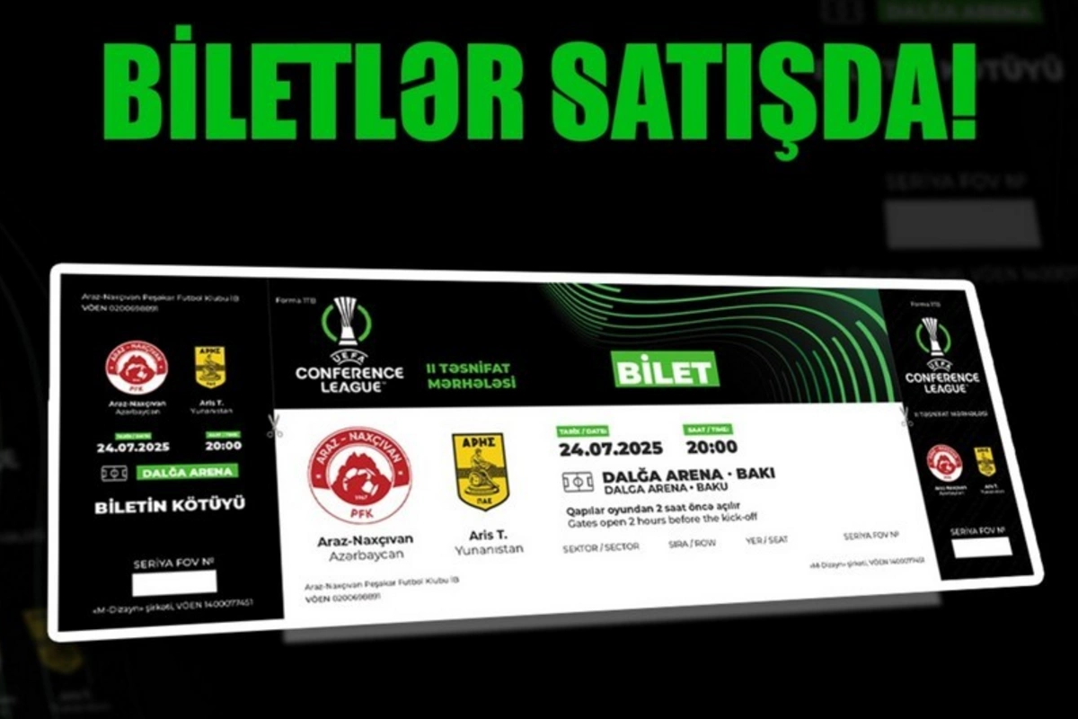 Araz-Naxçıvan – Aris oyununa satılan biletlərin sayı açıqlanıb Araz-Naxçıvan – Aris oyununa satılan biletlərin sayı açıqlanıb