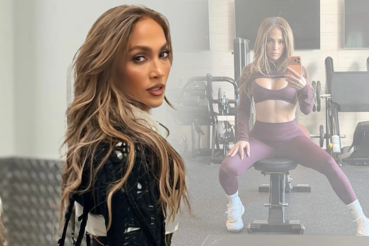 56-летняя Дженнифер Лопес в откровенном образе похвасталась фигурой в спортзале