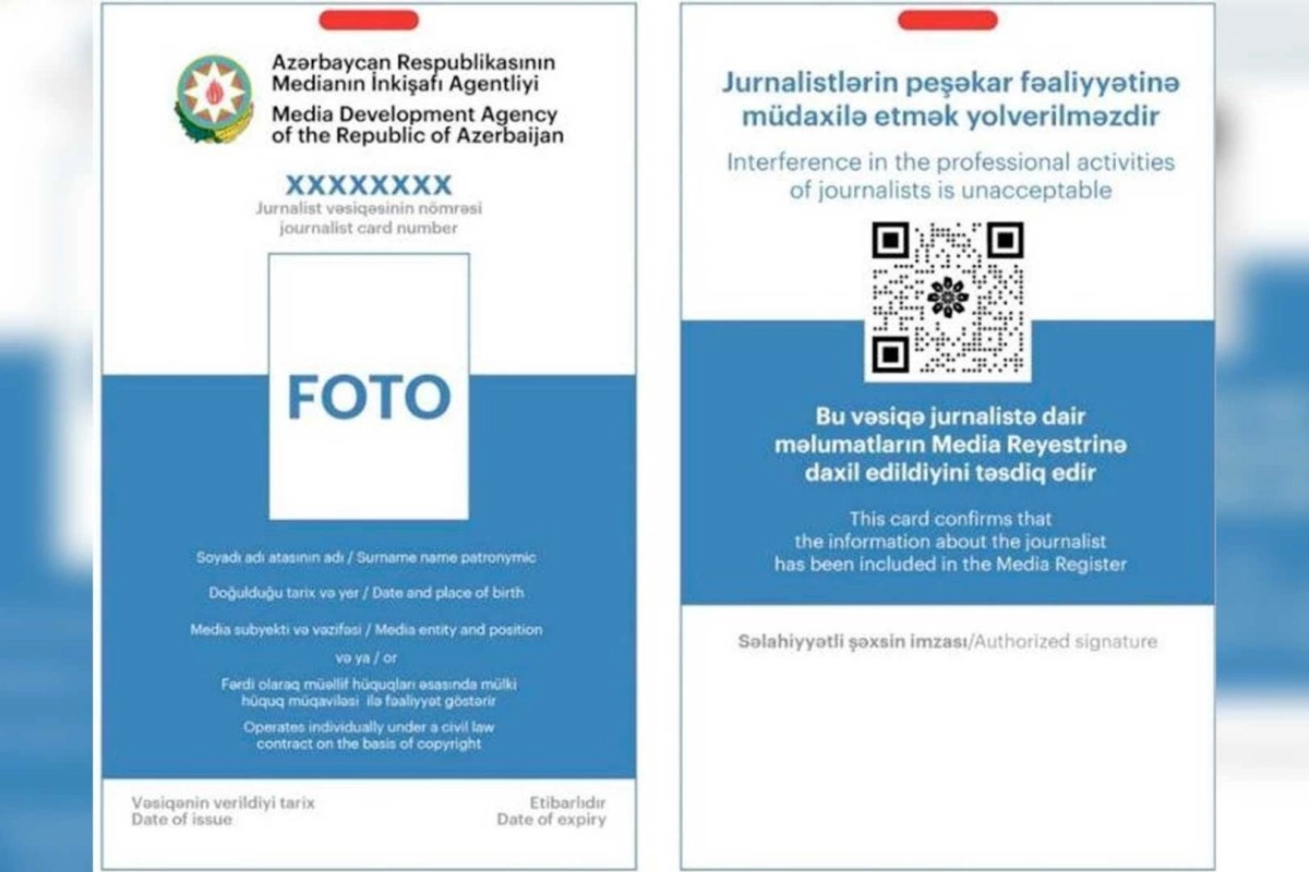 Jurnalist vəsiqəsinin verilməsi və dəyişdirilməsi pulsuz olacaq