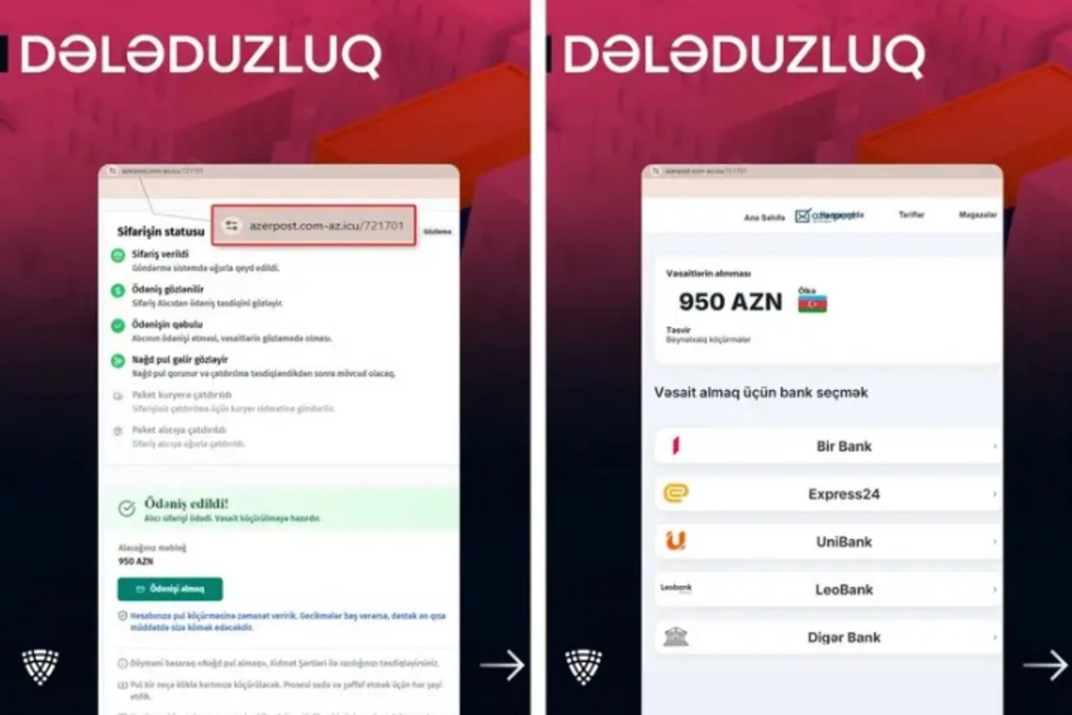Azərpoçt adından fırıldaqçılıq kampaniyası həyata keçirilir - XƏBƏRDARLIQ Azərpoçt adından fırıldaqçılıq kampaniyası həyata keçirilir - XƏBƏRDARLIQ