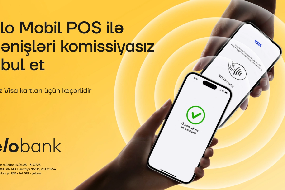 Yelo Mobil POS ilə Visa ödənişlərinə 0% komissiya! Yelo Mobil POS ilə Visa ödənişlərinə 0% komissiya!